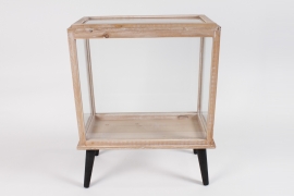 DQ-000595 Matte natural wooden stand 30x53cm H71.5cm