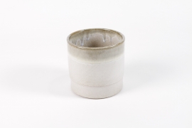 DQ-000596 Cream ceramic planter D14cm H13cm