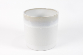 DQ-000599 Cream ceramic planter D24cm H24cm 