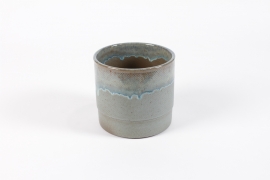 DQ-000600 Green blue ceramic planter D14cm H12,5cm