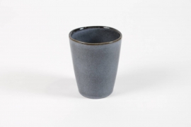 DQ-000605 Blue grey ceramic planter D8.5cm H10cm