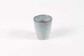 DQ-000606 Light grey blue ceramic planter D7.5cm H8.5cm