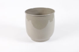 DQ-000607 Beige metal planter D22cm H22cm