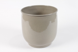 DQ-000617 Beige metal planter D29cm H28cm