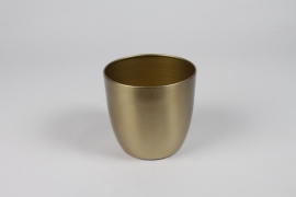 DQ-000627 Cache-pot en métal or brillant D13cm H12cm