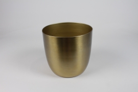 DQ-000628 Cache-pot en métal or brillant D16cm H15cm