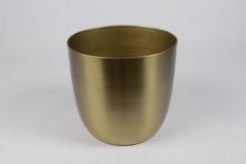 DQ-000630 Shiny gold metal planter D22cm H21cm