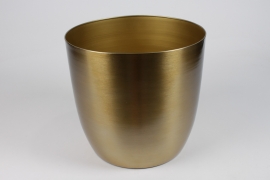 DQ-000631 Shiny gold metal planter D28cm H26.5cm