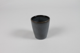 DQ-000632 Blue grey ceramic planter D7.5cm H8.3cm