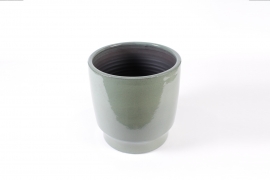 DQ-000634 Green ceramic planter D27cm H27.5cm