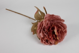 EE-000306 Old pink artificial peony H75cm