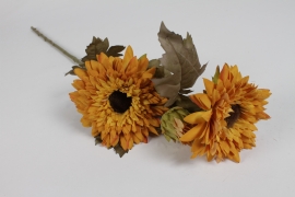 EE-000311 Dark yellow artificial sunflower H73cm