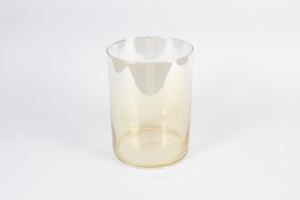 IH-000167 Golden beige glass cylinder vase D18cm H25cm