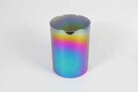 IH-000170 Multicoloured glass cylinder vase D18cm H25cm