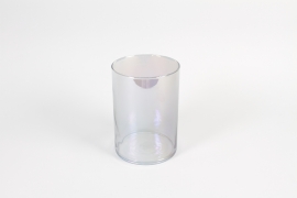 IH-000172 Light purple glass cylinder vase D14cm H20cm