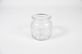 IH-000184 Clear glass vase D11cm H11cm