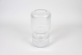 IH-000186 Clear glass vase D13.5cm H26cm