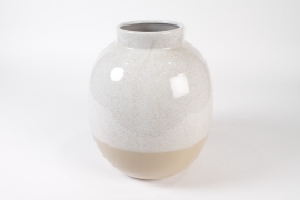 J6-000008 Cream ceramic vase D25cm H29.5cm