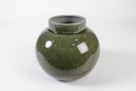 J6-000011 Olive green ceramic vase D23.5cm H20cm