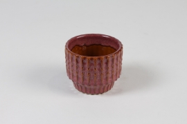 J6-000027 Cache-pot en céramique framboise D7.5cm H6cm