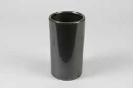 J6-000033 Olive green ceramic vase D12cm H23cm