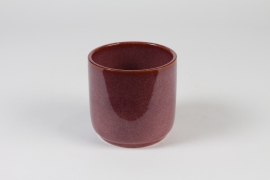 J6-000042 Cache-pot en céramique framboise D12cm H11cm