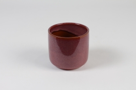 J6-000043 Cache-pot en céramique framboise D10.5cm H9.5cm