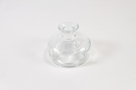 JO-000004 Clear glass bottle vase D9cm H7cm