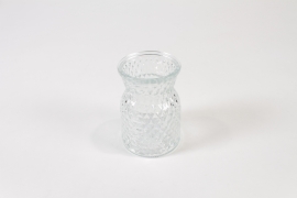 JO-000007 Clear glass bottle vase D7.5cm H10.5cm