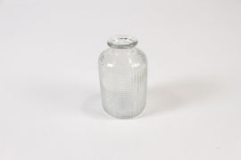 JO-000019 Clear glass bottle vase D6cm H10cm