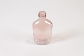 JO-000023 Pink glass bottle vase 8x3cm H15cm