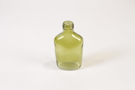 JO-000024 Olive green glass bottle vase 8x3cm H15cm