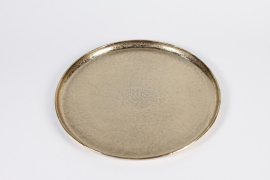 KI-000473 Assiette en aluminium or brillant D34cm H1.5cm