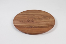 KI-000477 Acacia wood plate D37cm H1.7cm