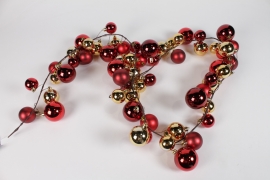 KI-000501 Red and gold plastic garland L180cm