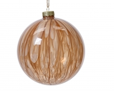 KI-000507 Light brown glass Butterfly ball D15cm