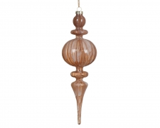 KI-000509 Light brown hanging glass decoration H24.5cm