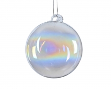 KI-000511 Boule en verre transparent irisé D8cm