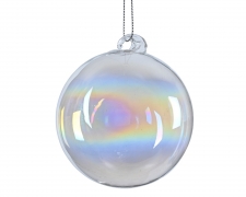 KI-000513 Boule en verre transparent irisé brillant D12cm