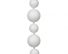 KI-000525 Matte white foam ball garland H180cm