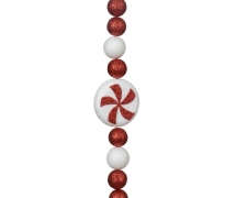 KI-000526 Guirlande en mousse rouge et blanc brillant L180cm