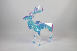 KI-000527 Cerf en plastique lumineux irisé 68x25cm H87cm