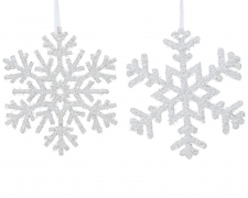 KI-000542 Assorted iridescent white plastic snowflake D40cm