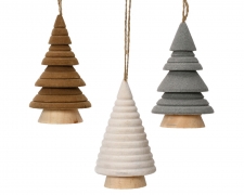 KI-000547  Assorted wooden fir tree D6cm H10cm