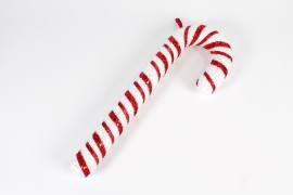 KI-000551 White and red foam candy cane H51cm