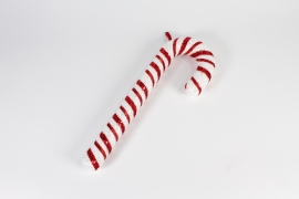 KI-000552 White and red foam candy cane H34cm