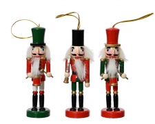 KI-000560 Assorted red wooden nutcracker H12.5cm