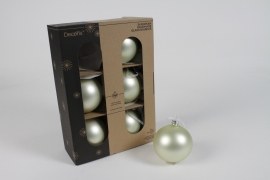 KI-000570 Box of 6 matte grey glass balls D8cm