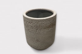 LC-000036 Matt grey polystone pot D40cm H48cm