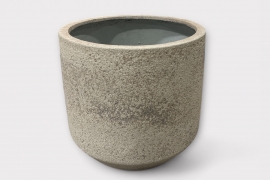 LC-000037 Matt grey polystone pot D53cm H68cm